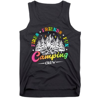 Camping Crew Fires Friends Fun Summer Vibes Camper  Tank Top