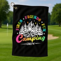 Camping Crew Fires Friends Fun Summer Vibes Camper  Golf Towel