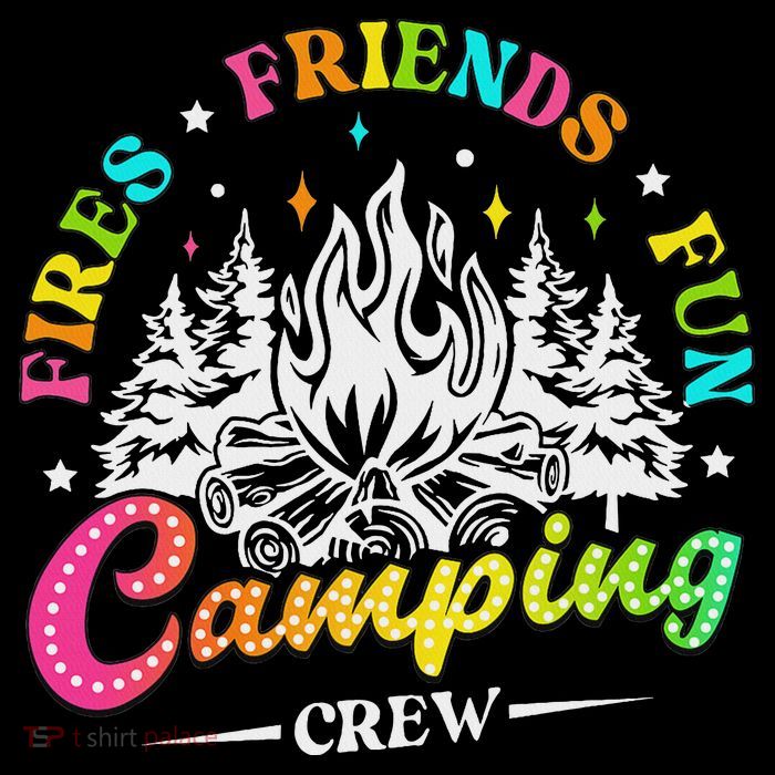 Camping Crew Fires Friends Fun Summer Vibes Camper  Toddler T-Shirt