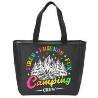 Camping Crew Fires Friends Fun Summer Vibes Camper  Zip Tote Bag