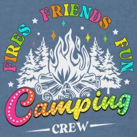 Camping Crew Fires Friends Fun Summer Vibes Camper  Garment-Dyed Sweatshirt