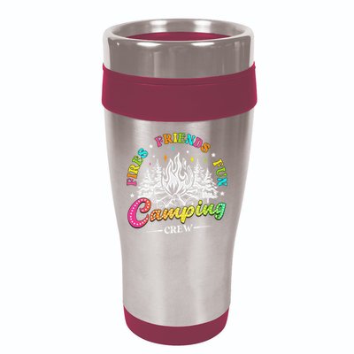 Camping Crew Fires Friends Fun Summer Vibes Camper  16oz Travel Tumbler