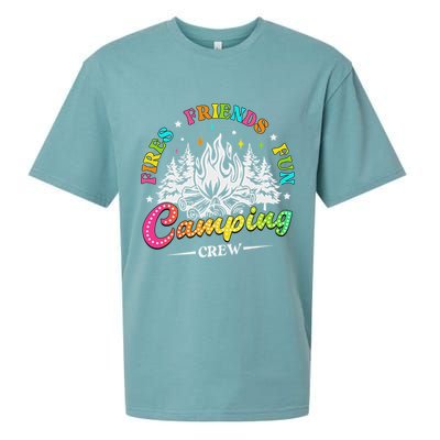Camping Crew Fires Friends Fun Summer Vibes Camper  Sueded Cloud Jersey T-Shirt