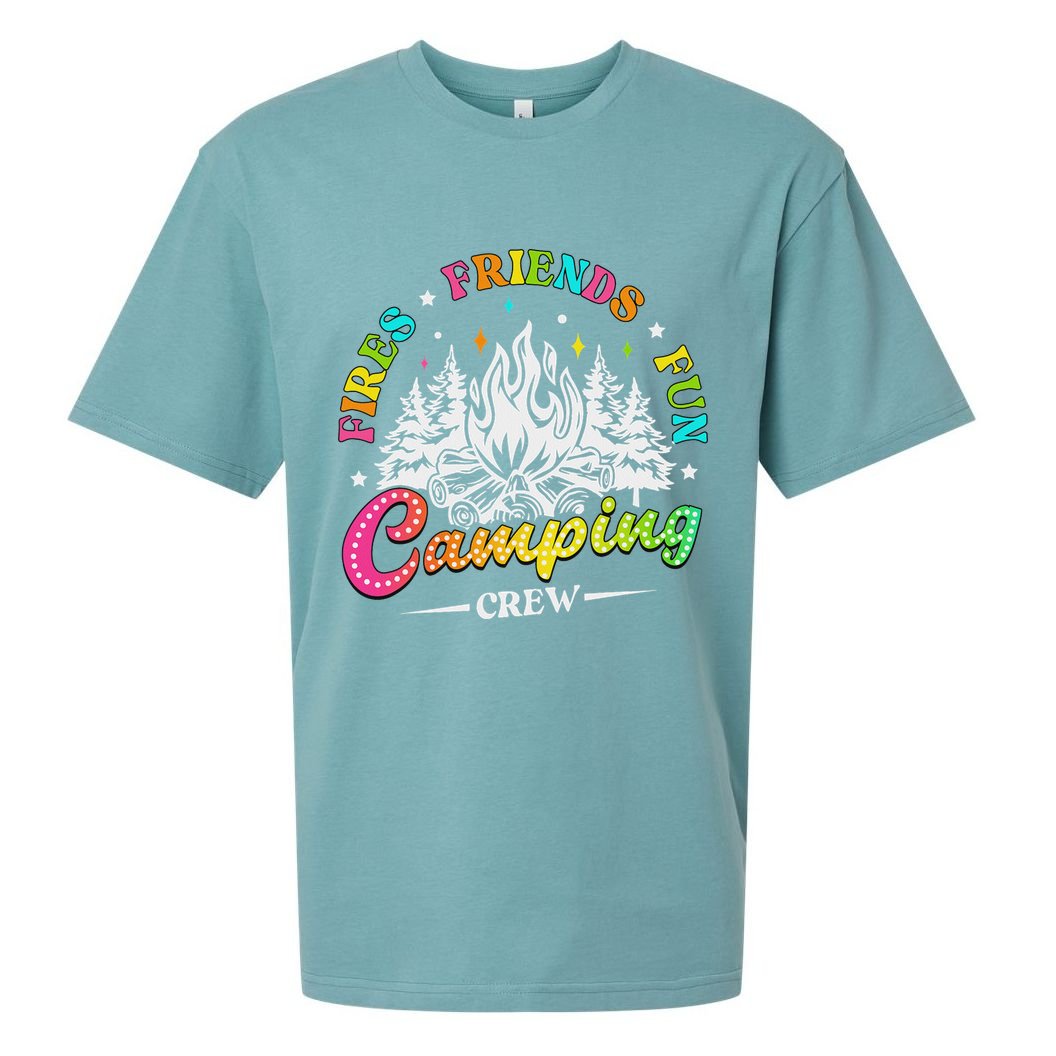 Camping Crew Fires Friends Fun Summer Vibes Camper  Sueded Cloud Jersey T-Shirt