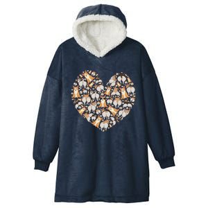 Cute Corgis Funny Dog Mom Corgi Lover Heart Valentines Day Gift Hooded Wearable Blanket