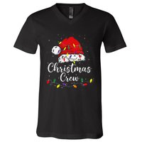 Christmas Crew Family Group Matching Christmas Pajama Party Gift V-Neck T-Shirt