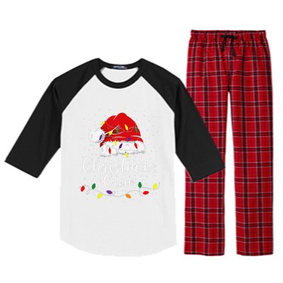 Christmas Crew Family Group Matching Christmas Pajama Party Gift Raglan Sleeve Pajama Set