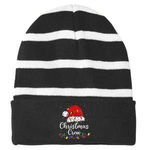 Christmas Crew Family Group Matching Christmas Pajama Party Gift Striped Beanie with Solid Band