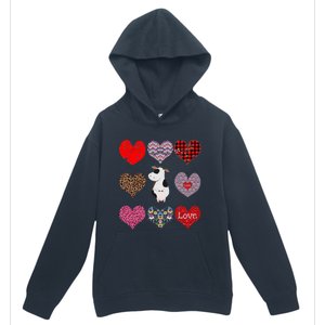 Cute Cow Funny Cow Lover Retro Hearts Pattern Valentines Day Gift Urban Pullover Hoodie