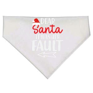 Christmas Couples Funny Dear Santa It Was Her Fault Gift USA-Made Doggie Bandana