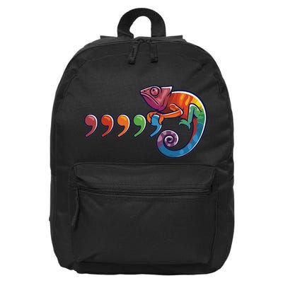 Comma Chameleon Funny 80S Throwback The Original 16 in Basic Backpack