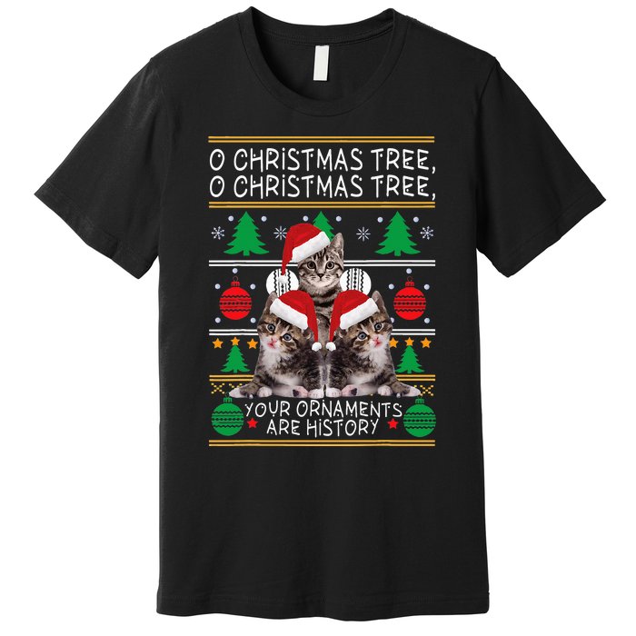 Cats Christmas Funny Ornaments Pajama Family Gift Premium T-Shirt