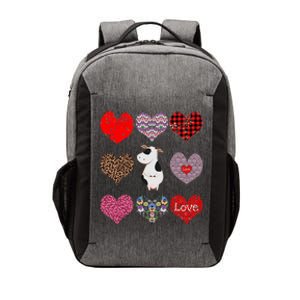 Cute Cow Funny Cow Lover Retro Hearts Pattern Valentines Day Cute Gift Vector Backpack