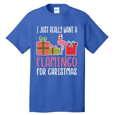 Cute Christmas Flamingo I Want A Flamingo Gift Tall T-Shirt