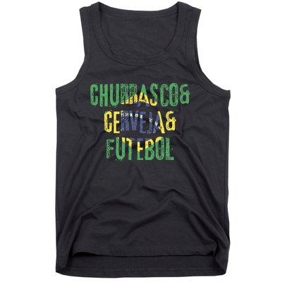 Churrasco & Cerveja & Futebol Brazil Brazilian Tank Top