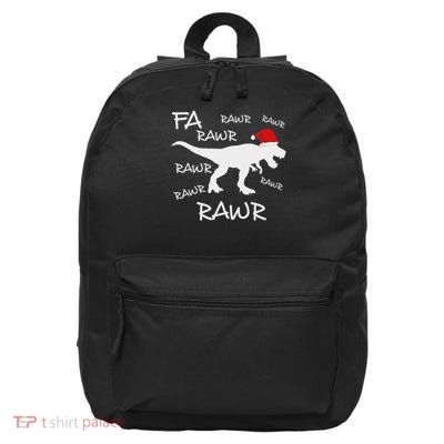 Christmas Caroling Funny T Rex Dinosaur White Elephant Gift 16 in Basic Backpack