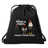 Christmas Chicken Funny Drawstring Bag