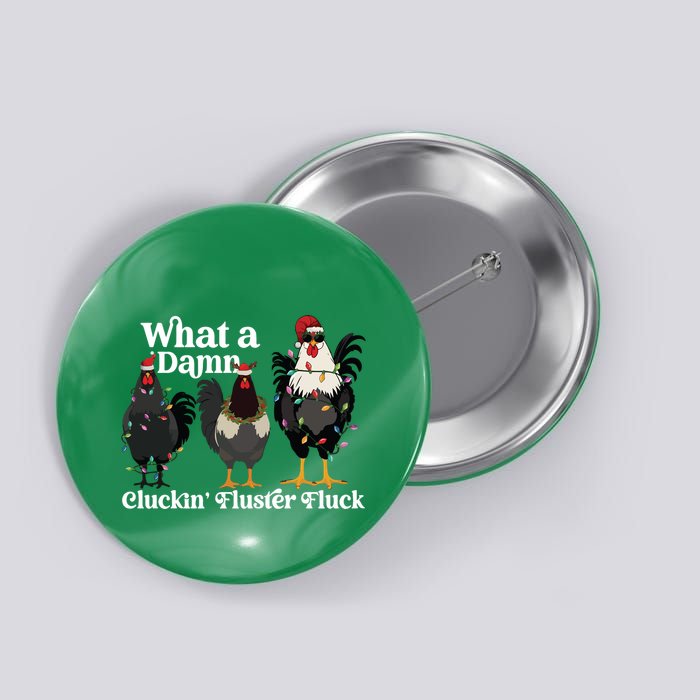 Christmas Chicken Funny Button