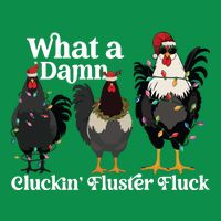 Christmas Chicken Funny Button