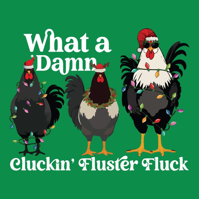 Christmas Chicken Funny Button