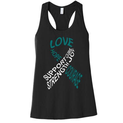 Cervical Cancer Fight Cancer Ribbon Women's Racerback Tank