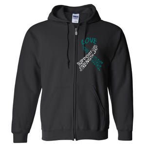 Cervical Cancer Fight Cancer Ribbon Full Zip Hoodie