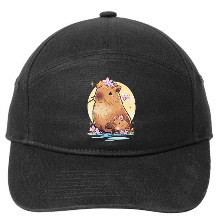 Cute Capybara Funny Capybara Lover 7-Panel Snapback Hat