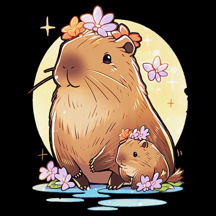 Cute Capybara Funny Capybara Lover 7-Panel Snapback Hat