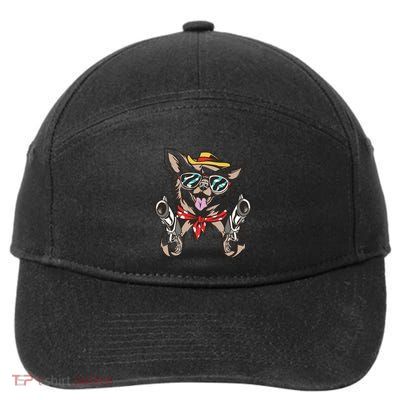 Cow Chihuahua Fun Western Style Gift 7-Panel Snapback Hat