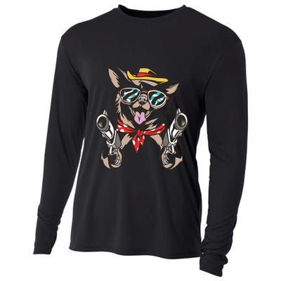 Cow Chihuahua Fun Western Style Gift Cooling Performance Long Sleeve Crew