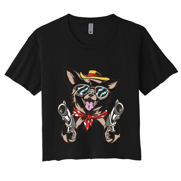 Cow Chihuahua Fun Western Style Gift Crop Top