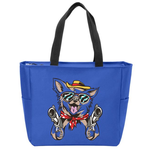 Cow Chihuahua Fun Western Style Gift Zip Tote Bag