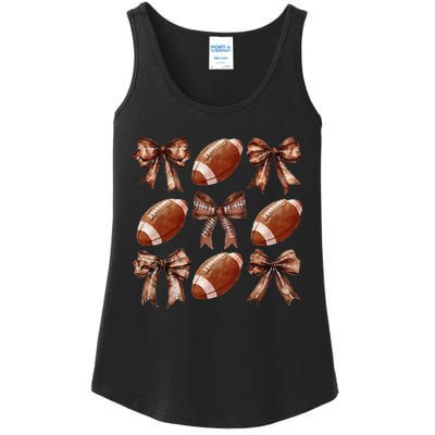 Cheer Coquette Football Bow Football Ladies Essential Tank