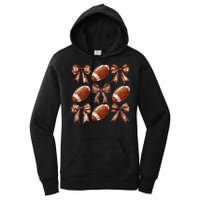 Cheer Coquette Football Bow Football Women's Pullover Hoodie