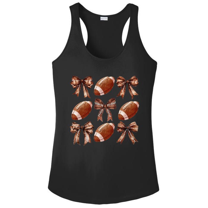 Cheer Coquette Football Bow Football Ladies PosiCharge Competitor Racerback Tank