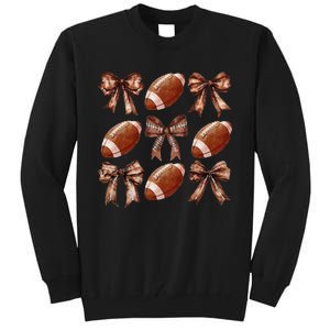 Cheer Coquette Football Bow Football Tall Sweatshirt