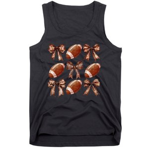 Cheer Coquette Football Bow Football Tank Top