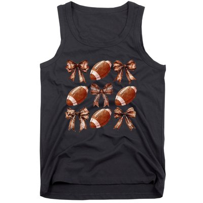 Cheer Coquette Football Bow Football Tank Top