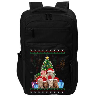 Cat Christmas Funny Ugly Merry Impact Tech Backpack