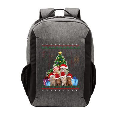 Cat Christmas Funny Ugly Merry Vector Backpack