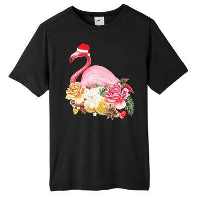 Cute Christmas Flamingo Santa Hat Tall Fusion ChromaSoft Performance T-Shirt