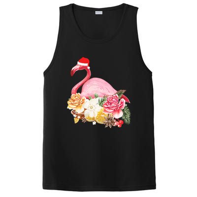 Cute Christmas Flamingo Santa Hat PosiCharge Competitor Tank