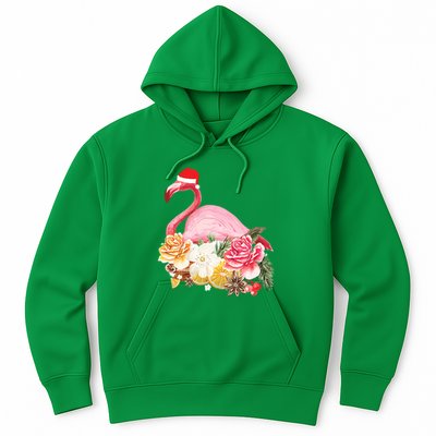 Cute Christmas Flamingo Santa Hat Hoodie