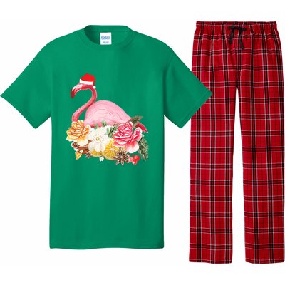 Cute Christmas Flamingo Santa Hat Pajama Set