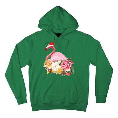 Cute Christmas Flamingo Santa Hat Tall Hoodie