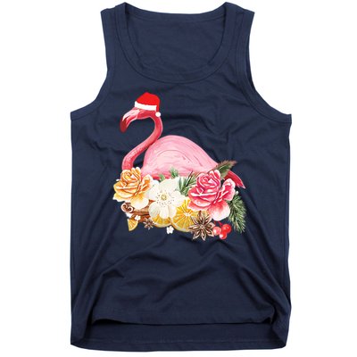 Cute Christmas Flamingo Santa Hat Tank Top