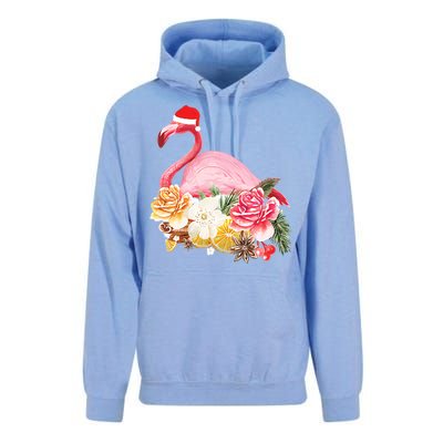 Cute Christmas Flamingo Santa Hat Unisex Surf Hoodie