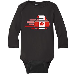 Canada Curling Fans Jersey Canadian Curlers Winter Sports Gift Baby Long Sleeve Bodysuit