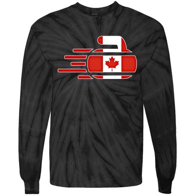 Canada Curling Fans Jersey Canadian Curlers Winter Sports Gift Tie-Dye Long Sleeve Shirt