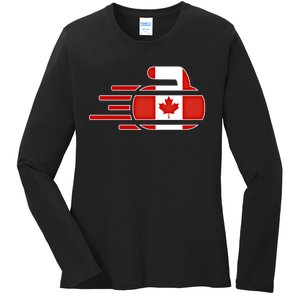 Canada Curling Fans Jersey Canadian Curlers Winter Sports Gift Ladies Long Sleeve Shirt